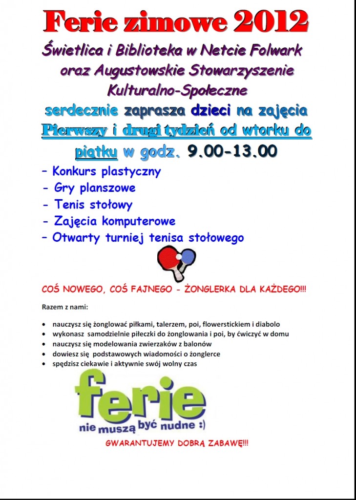 Ferie zimowe 2012